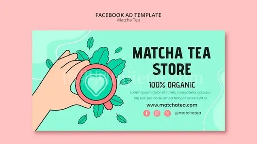 抹茶茶Facebook模板设计