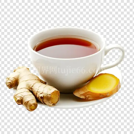 透明背景姜柠蜜茶焕新