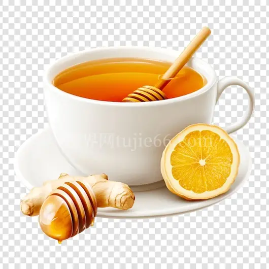 透明背景焕新姜柠蜜茶呈现