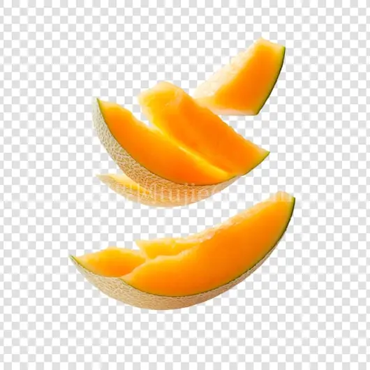 夏日新鲜甜瓜汁多切片掉落瞬间