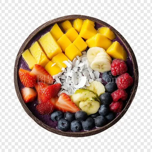 热带水果芒果草莓香蕉美味混合