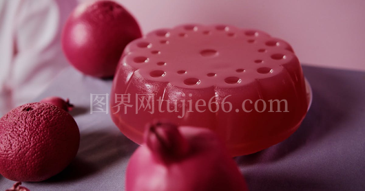果冻桌上水果景