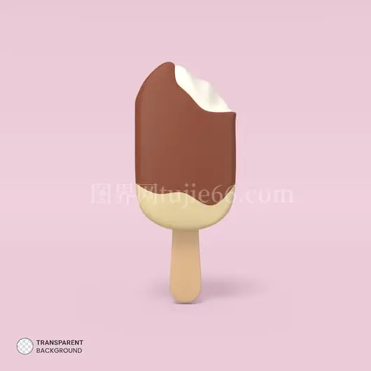 巧克力冰淇淋3D图标插画