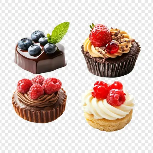 美味草莓巧克力迷你蛋糕拼盘