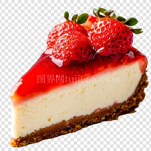 草莓芝士蛋糕切片甜品美味佳肴
