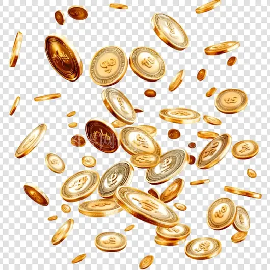 金币透明背景坠落美图