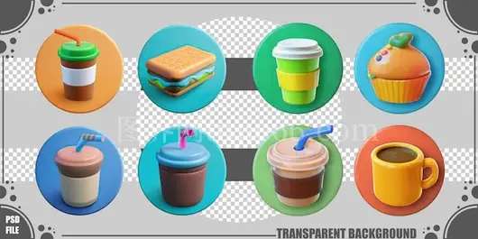 色彩丰富标志性食品饮料插画集