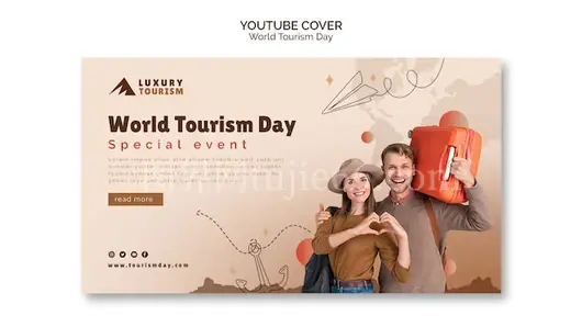 世界旅游日YouTube封面模板设计展示