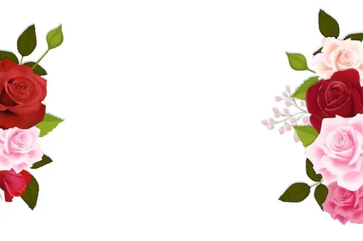 现实主义玫瑰边框插画艺术作品