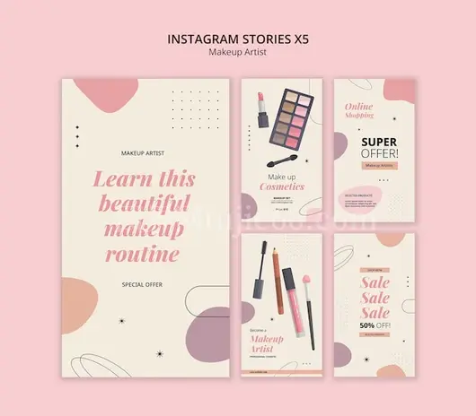 Instagram化妆师故事模板设计秘籍