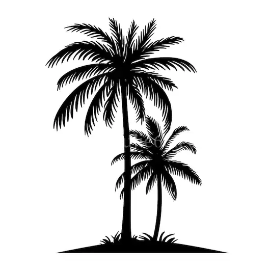 棕榈树剪影形态插画