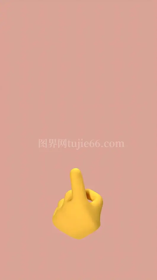 3D粉色背景黄色手指向上极简设计图