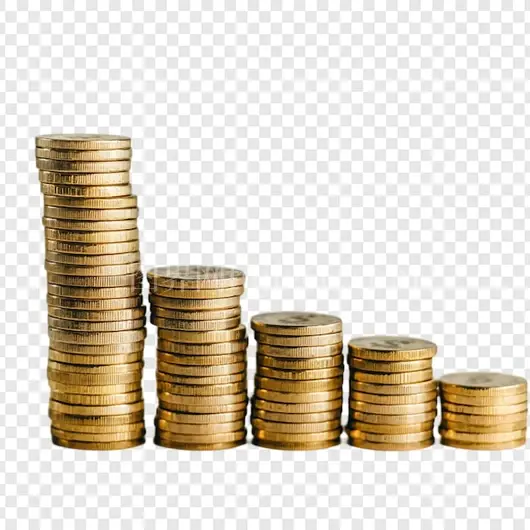 金币堆叠象征金融投资成功与财富积累