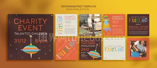 扁平设计社交活动Instagram分享图集