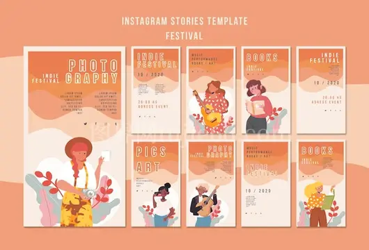 节日主题Instagram故事模板集锦