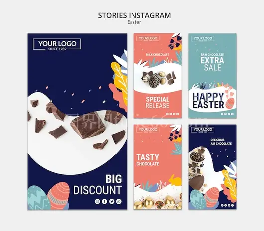 复活节巧克力Instagram动态模板推荐
