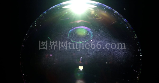 肥皂泡多彩光影映照美