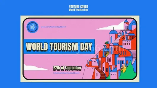 世界旅游日扁平化设计模板