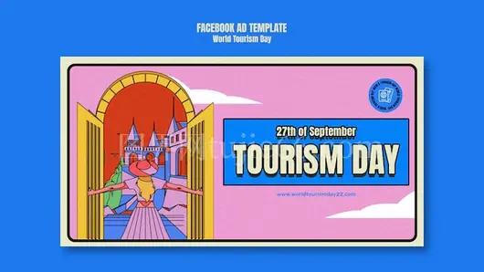 世界旅游日扁平化设计模板推荐