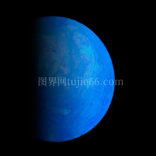 蓝色白色行星插画作品