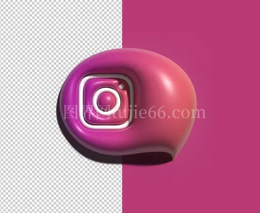 Instagram社交媒体标志3D透明PSD素材