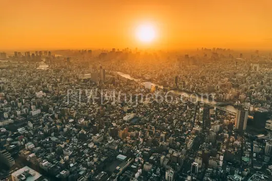 黄金时刻城市航拍美景