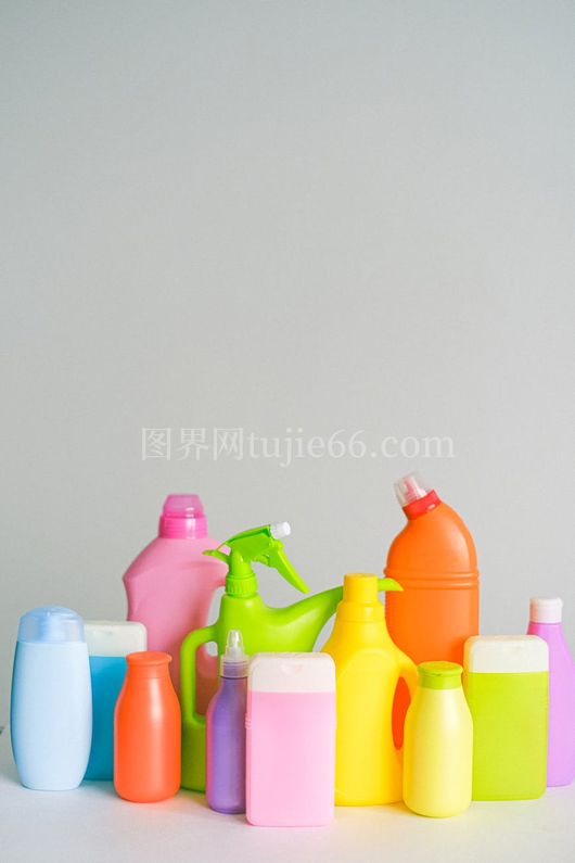 多彩塑料清洁瓶白底集锦