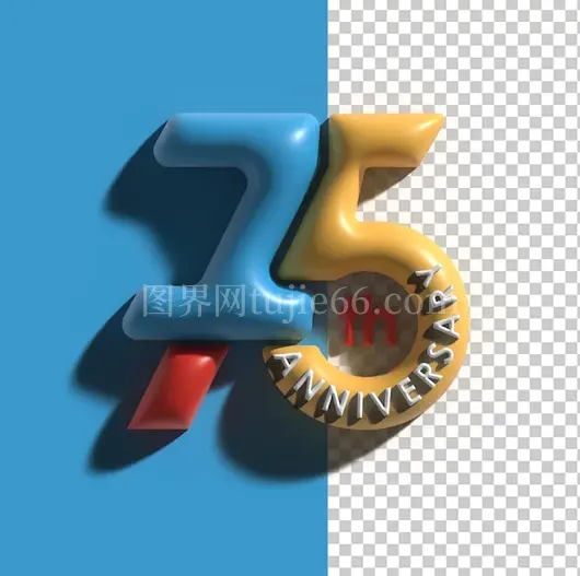 75周年庆典透明PSD设计素材