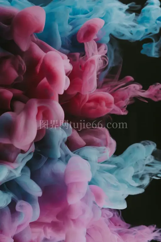 粉色白色烟雾插画呈现
