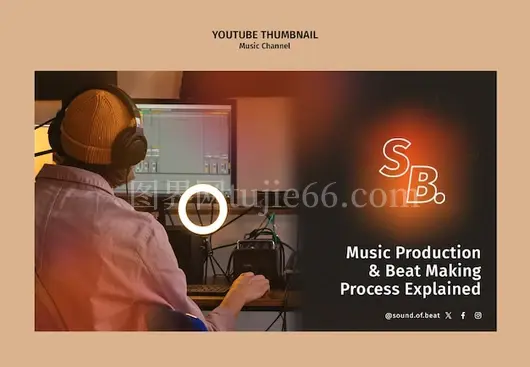 音乐频道YouTube缩略图模板设计