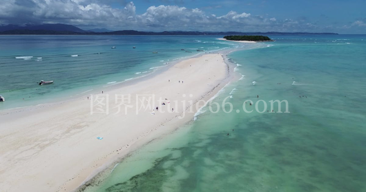 夏日热带岛沙滩空中美景