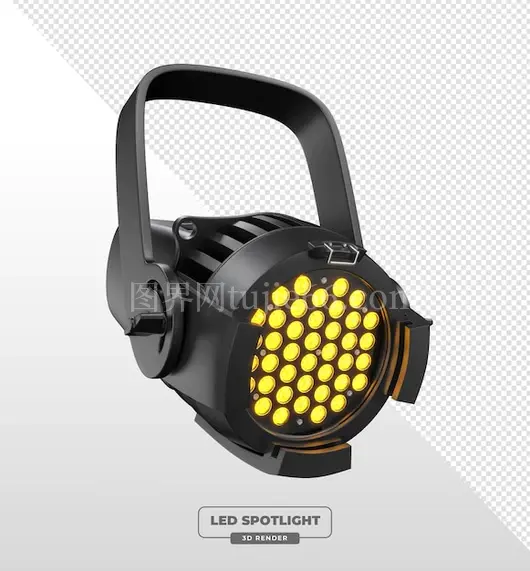 重型琥珀光束舞台照明3D渲染LED聚光灯