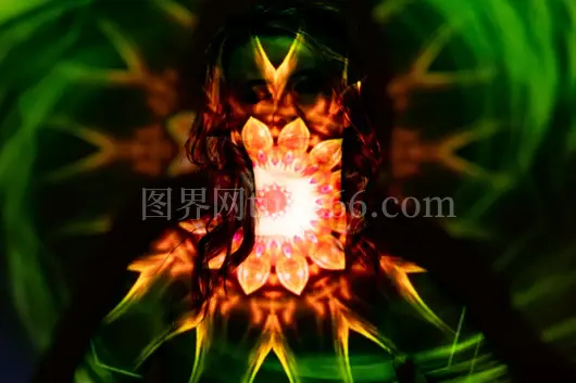 多彩万花筒投影女性