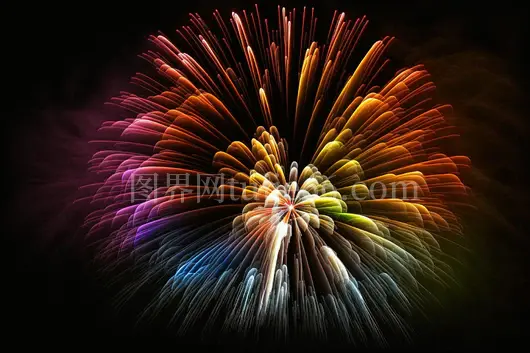 夜空烟花绚丽爆炸
