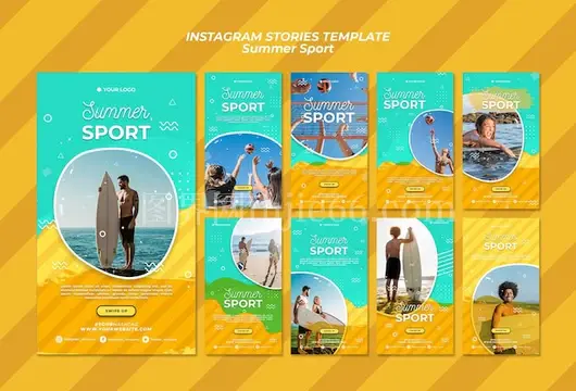 夏季运动Instagram故事模板创意集
