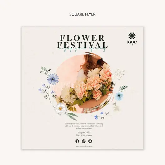 花卉节概念广场宣传单模板