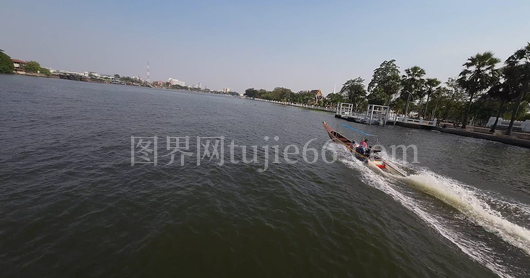 曼谷河上小型客船FPV视角