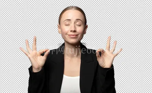 专注冥想心满意足