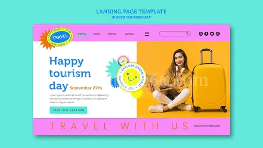 世界旅游日着陆页模板设计