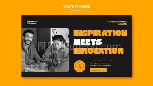 扁平设计商业计划YouTube封面图