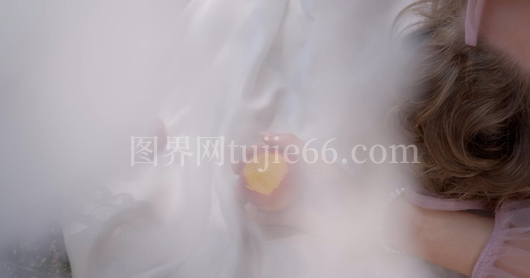 女性手握苹果静态美