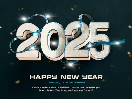 2025新年3D横幅设计模板
