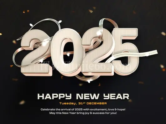 2025新年3D横幅设计模板