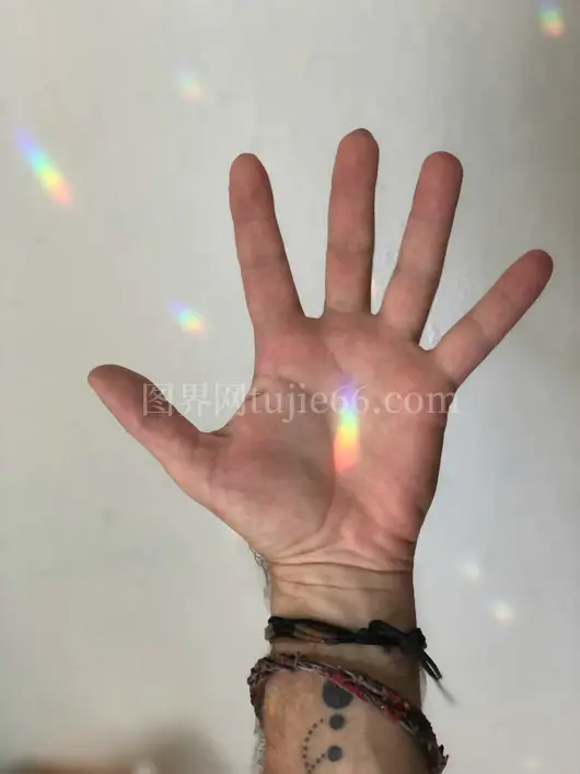 手戴手镯的人物手部特写