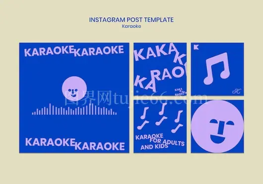 扁平K歌派对Instagram模板