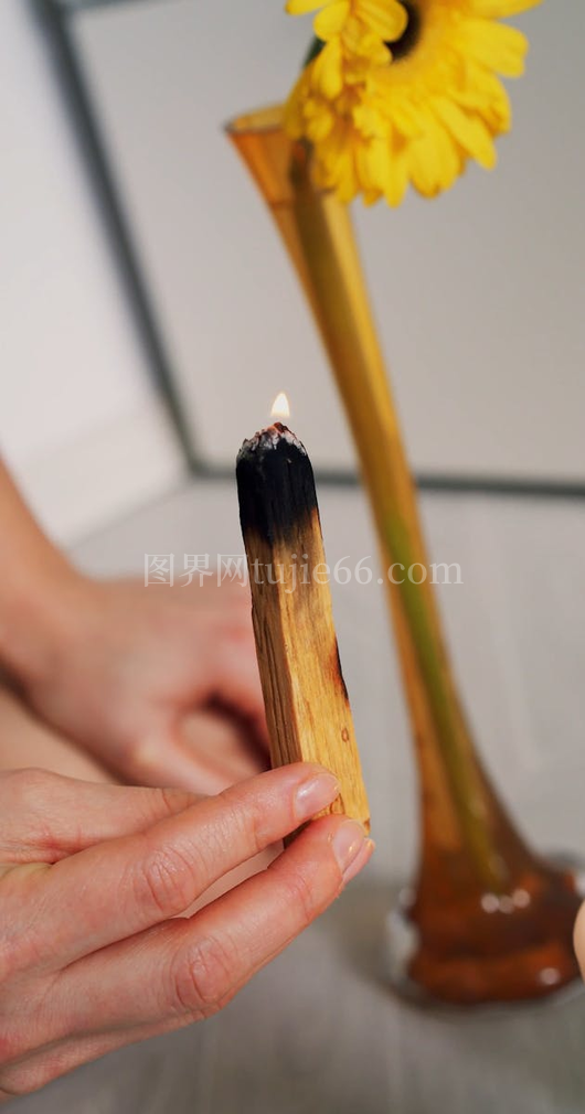 人物燃香圣多斯香木仪式图