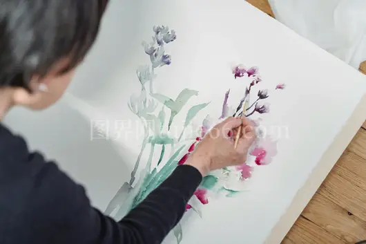 艺术家水彩花卉创意插画