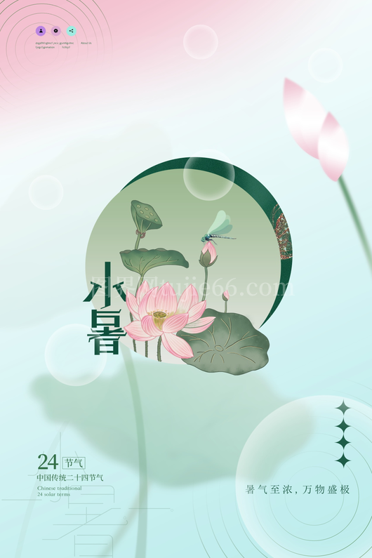 小暑二十四节气海报模板