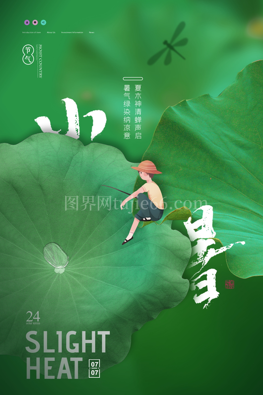 小暑二十四节气海报模板
