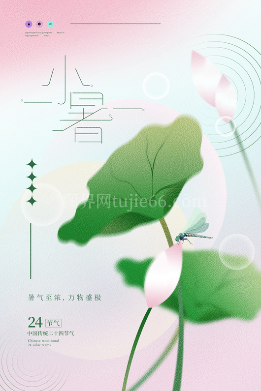 小暑二十四节气海报模板